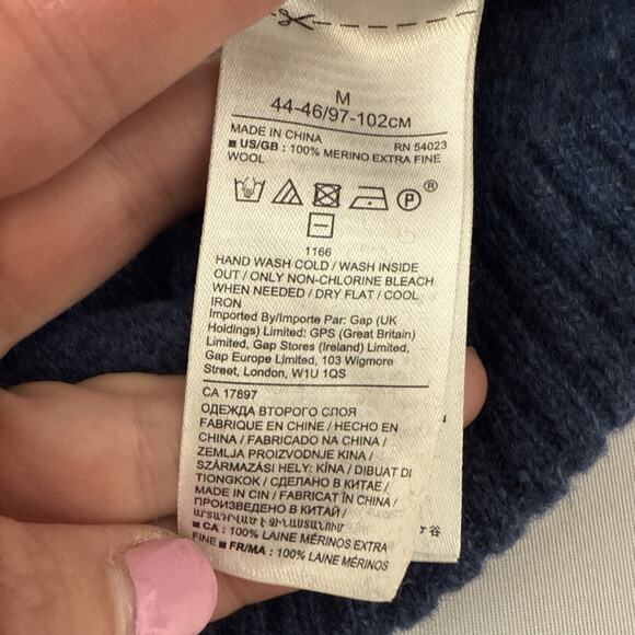 Banana Republic Women’s M 100% Merino Extra Fine Wool Crew Neck Sweater Preppy - Picture 5 of 9